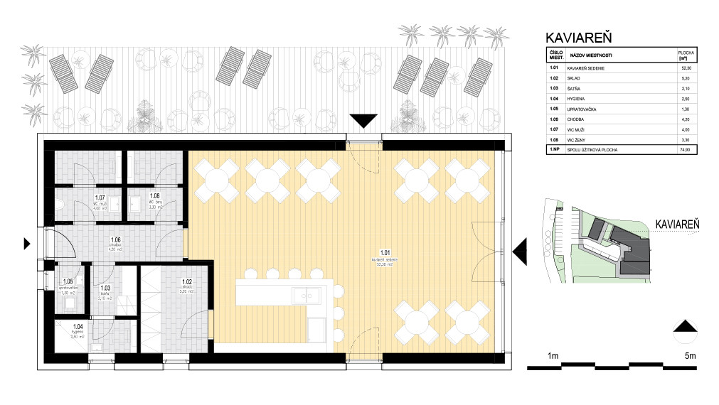 Kaviareň + terasa